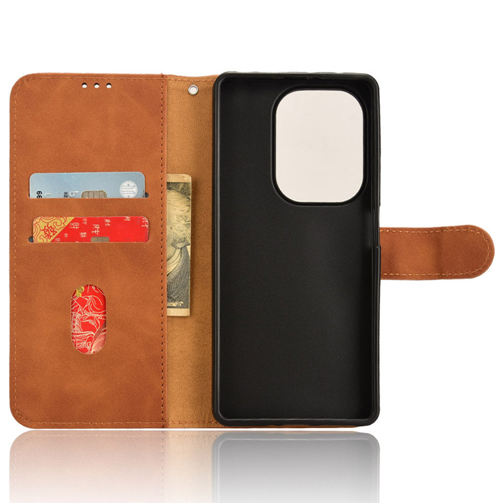 For Xiaomi Redmi Note 13 Pro 4G / Poco M6 Pro 4G Case PU Leather Skin-touch Protective Folio Phone Cover - Brown