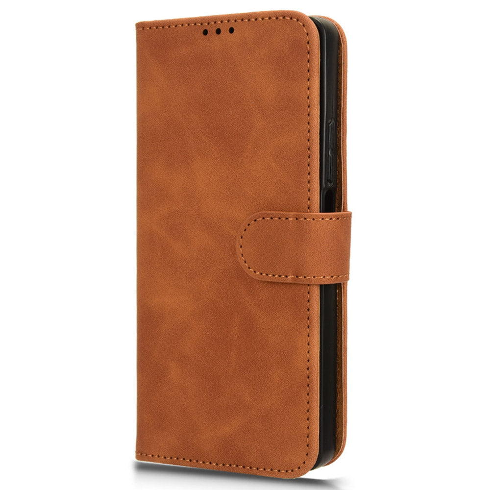 For Xiaomi Redmi Note 13 Pro 4G / Poco M6 Pro 4G Case PU Leather Skin-touch Protective Folio Phone Cover - Brown