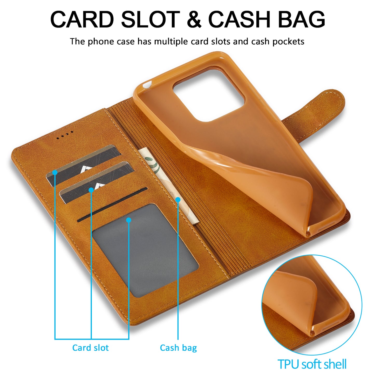 LC.IMEEKE For Xiaomi Redmi Note 13 5G Case Flip Leather Wallet Stand Phone Cover - Yellow