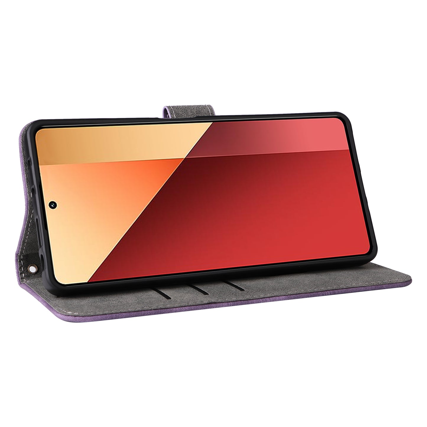 For Xiaomi Redmi Note 13 Pro 4G / Poco M6 Pro 4G Case with Strap RFID Blocking PU Leather Cover Stand - Purple