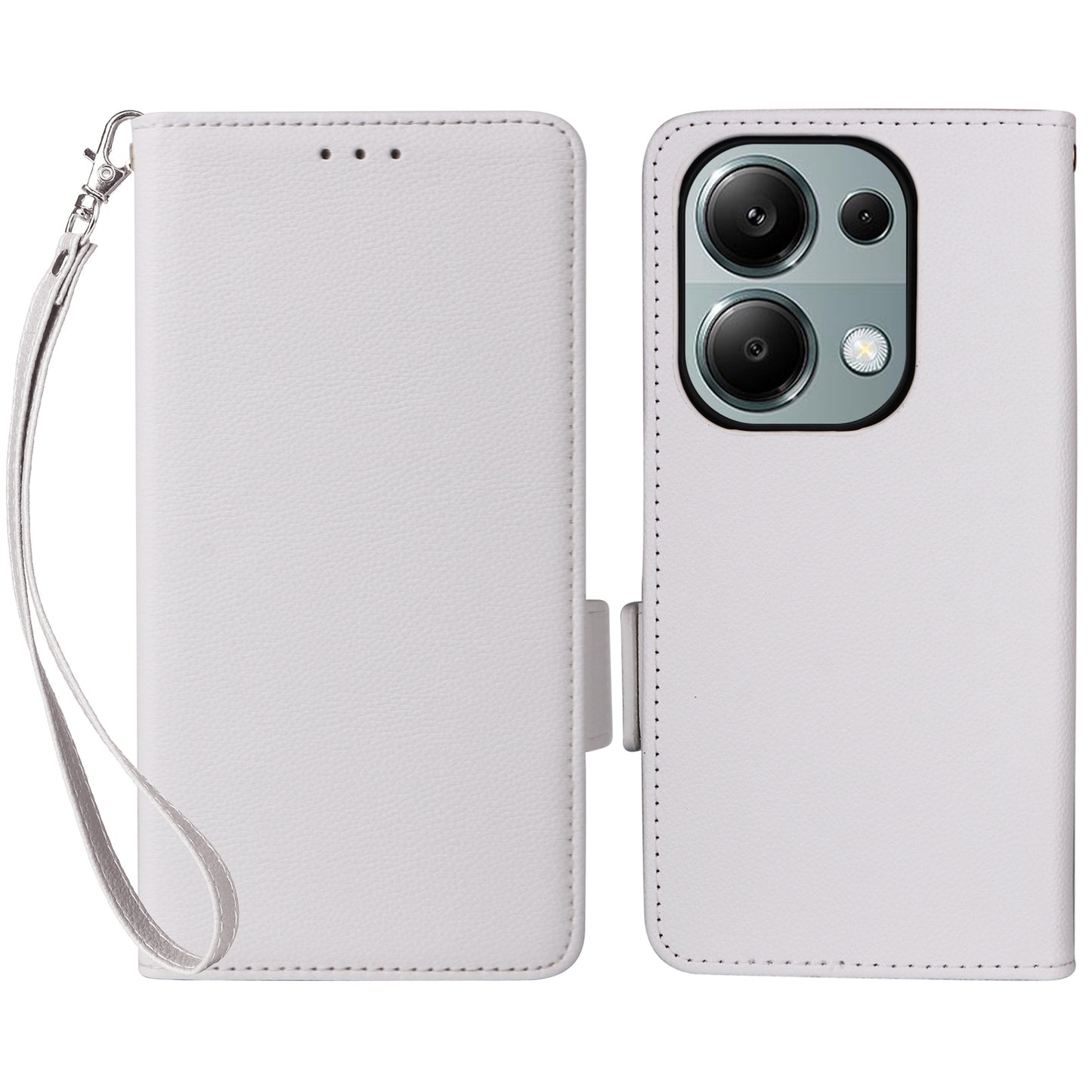For Xiaomi Redmi Note 13 Pro 4G / Poco M6 Pro 4G Case Wallet Protective Folio Cover - White