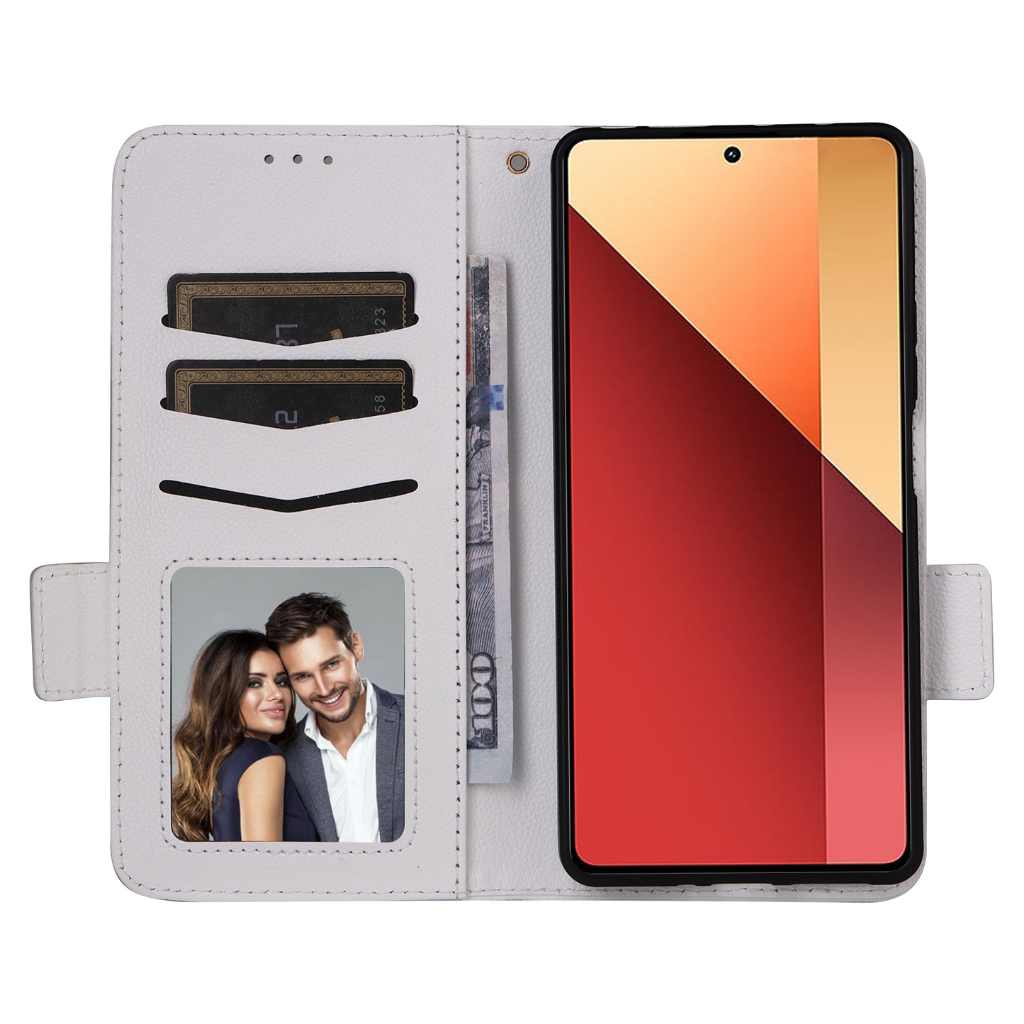 For Xiaomi Redmi Note 13 Pro 4G / Poco M6 Pro 4G Case Wallet Protective Folio Cover - White