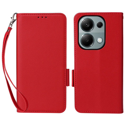 For Xiaomi Redmi Note 13 Pro 4G / Poco M6 Pro 4G Case Wallet Protective Folio Cover - Red