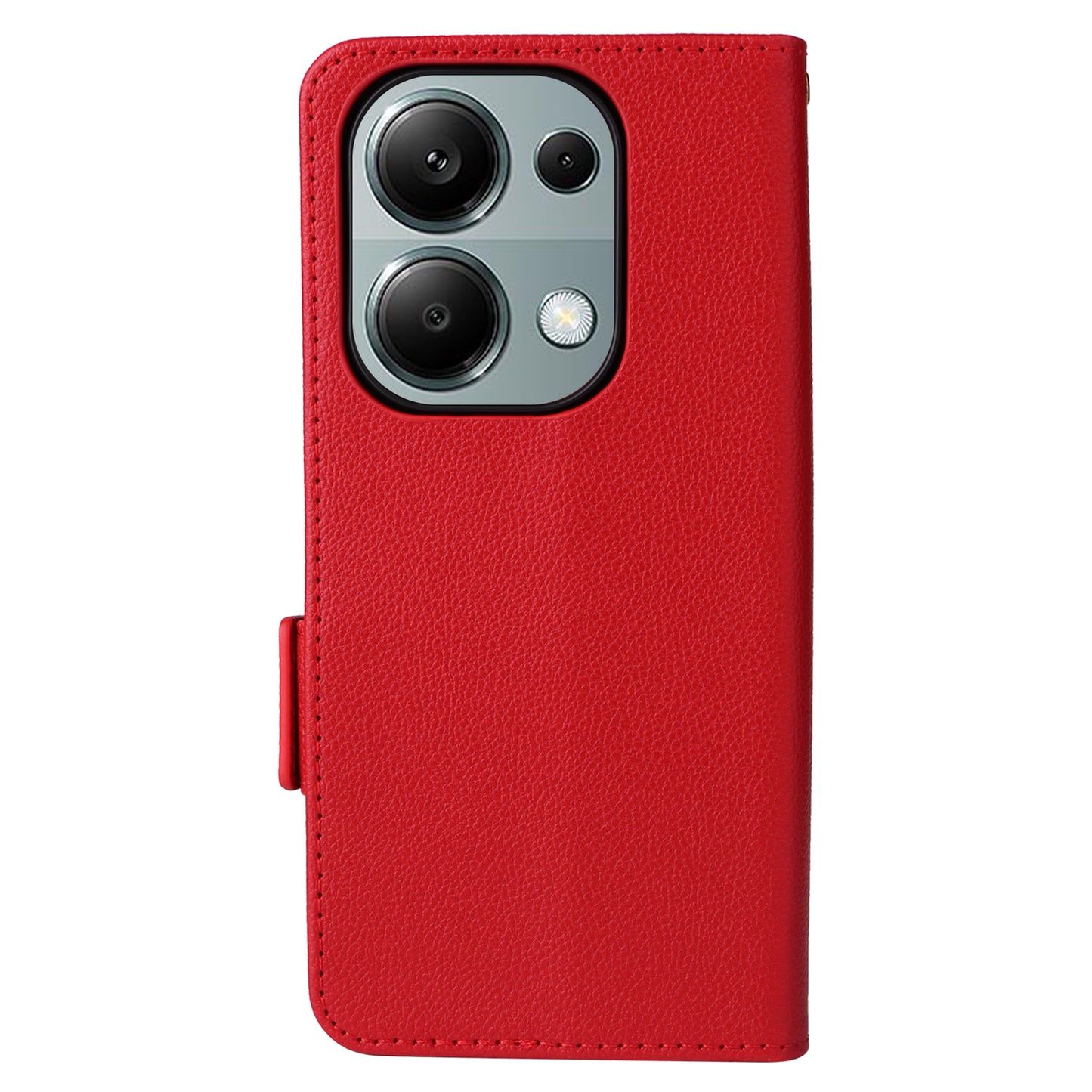 For Xiaomi Redmi Note 13 Pro 4G / Poco M6 Pro 4G Case Wallet Protective Folio Cover - Red
