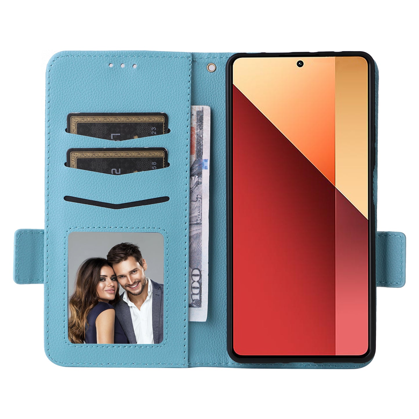 For Xiaomi Redmi Note 13 Pro 4G / Poco M6 Pro 4G Case Wallet Protective Folio Cover - Baby Blue