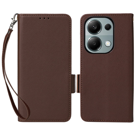 For Xiaomi Redmi Note 13 Pro 4G / Poco M6 Pro 4G Case Wallet Protective Folio Cover - Brown