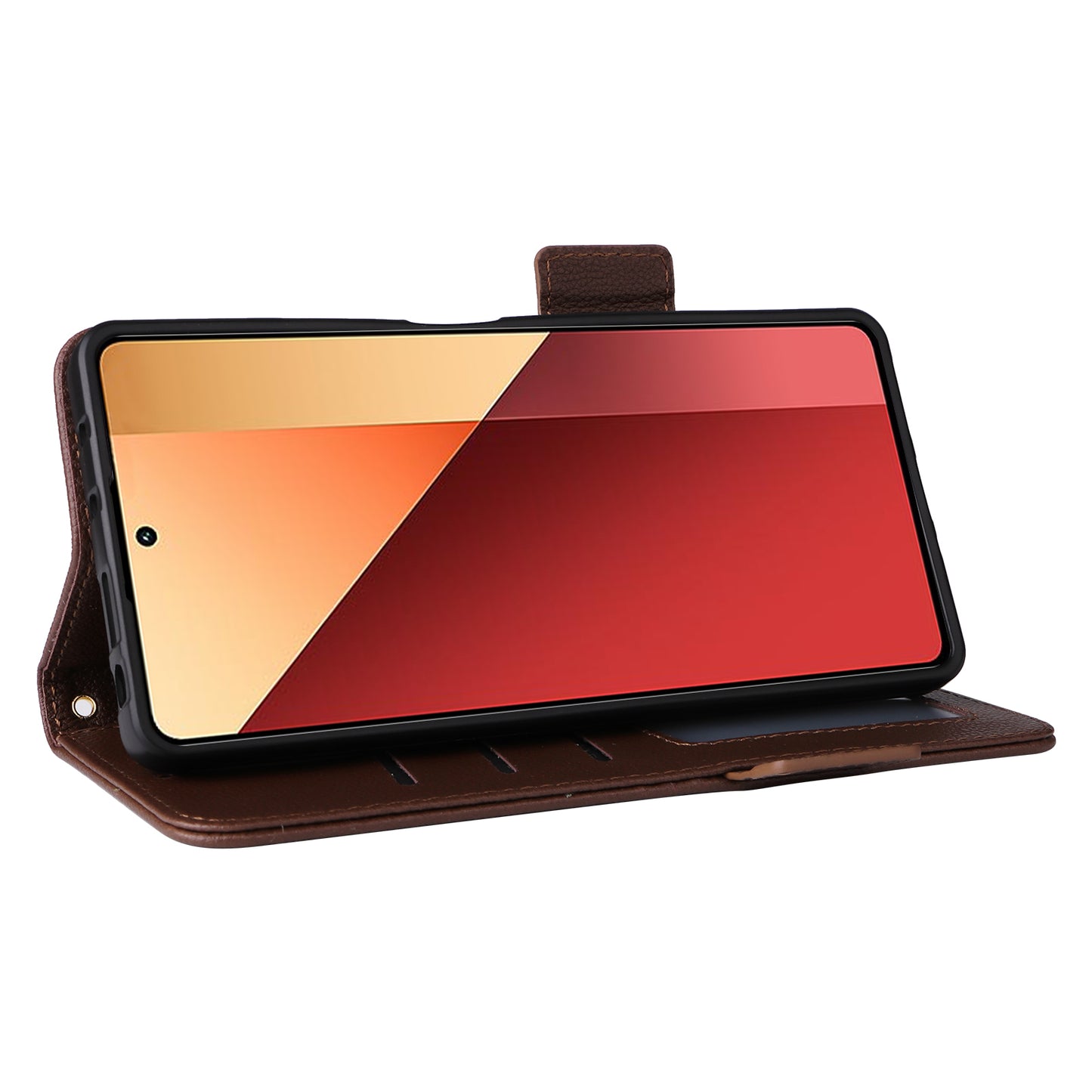 For Xiaomi Redmi Note 13 Pro 4G / Poco M6 Pro 4G Case Wallet Protective Folio Cover - Brown
