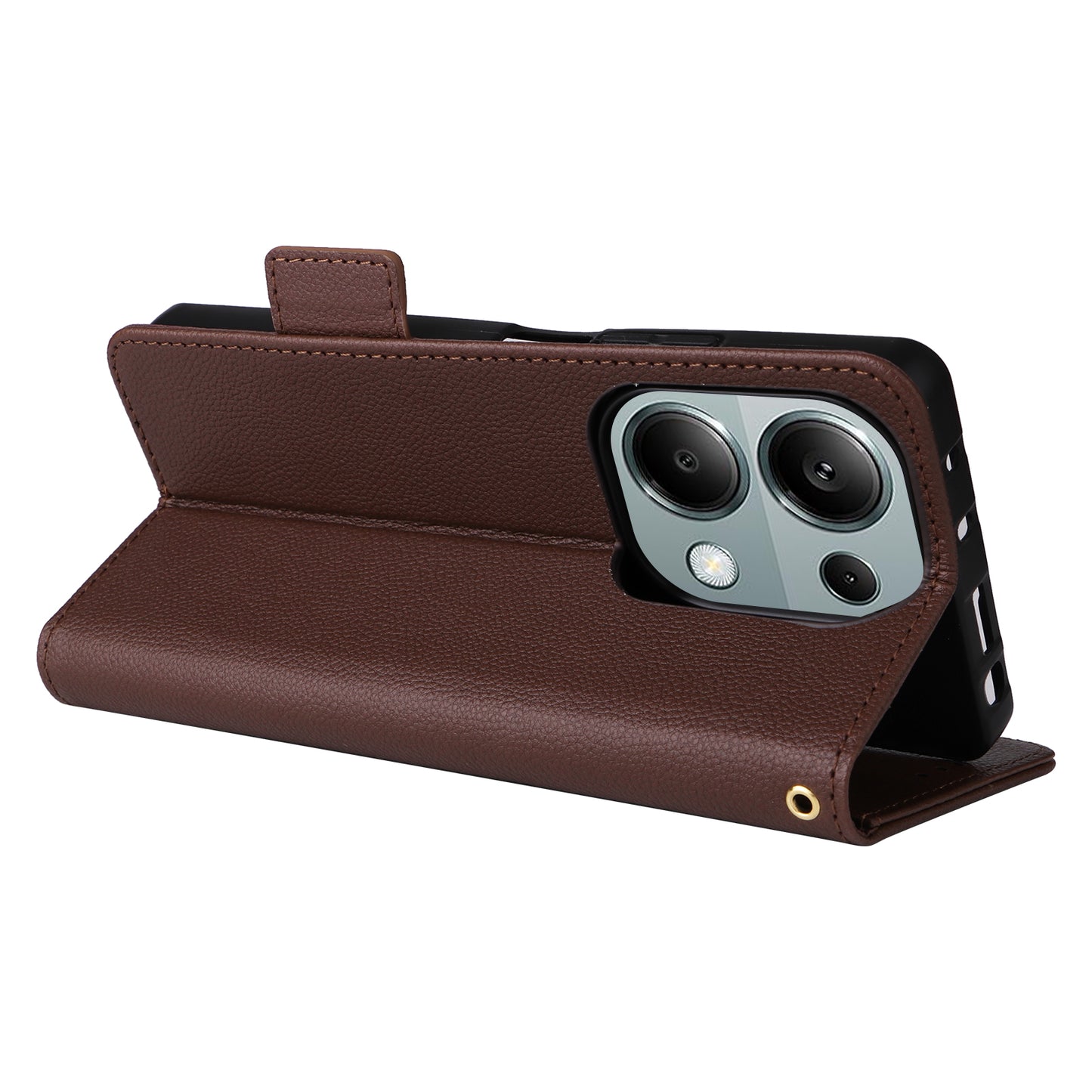 For Xiaomi Redmi Note 13 Pro 4G / Poco M6 Pro 4G Case Wallet Protective Folio Cover - Brown