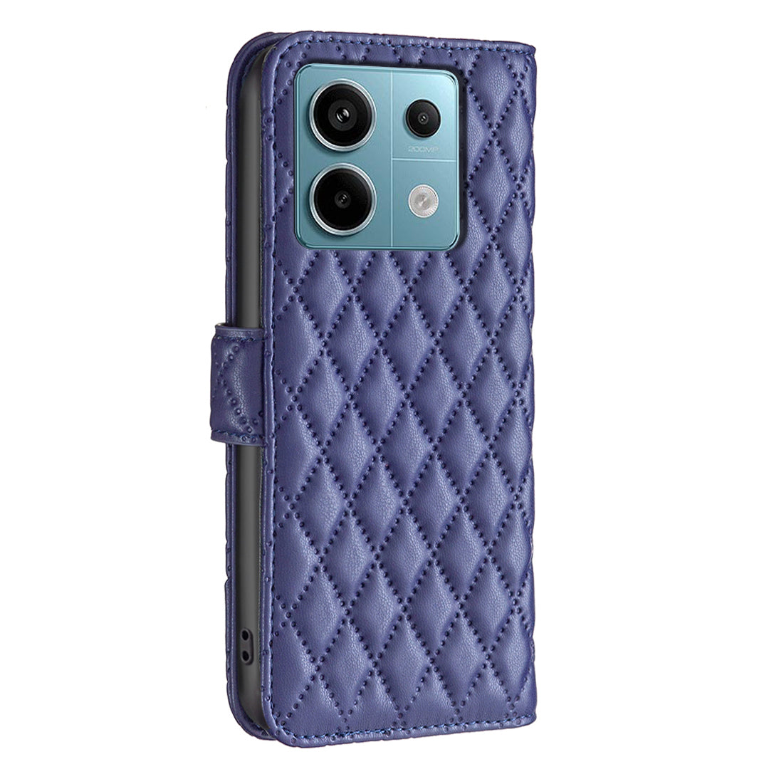 BINFEN COLOR BF Style-14 For Xiaomi Redmi Note 13 Pro 4G / Poco M6 Pro 4G Case Magnetic Protect Leather Phone Cover - Blue