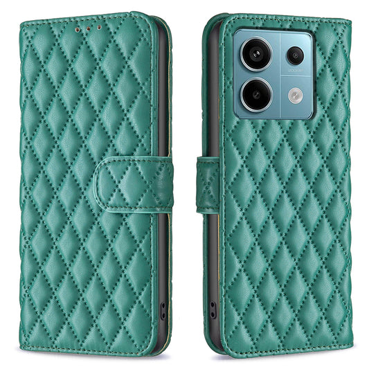 BINFEN COLOR BF Style-14 For Xiaomi Redmi Note 13 Pro 4G / Poco M6 Pro 4G Case Magnetic Protect Leather Phone Cover - Green