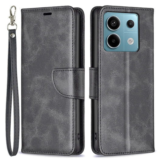 For Xiaomi Redmi Note 13 Pro 4G / Poco M6 Pro 4G Leather Case Stand View Folio Flip Phone Cover - Black