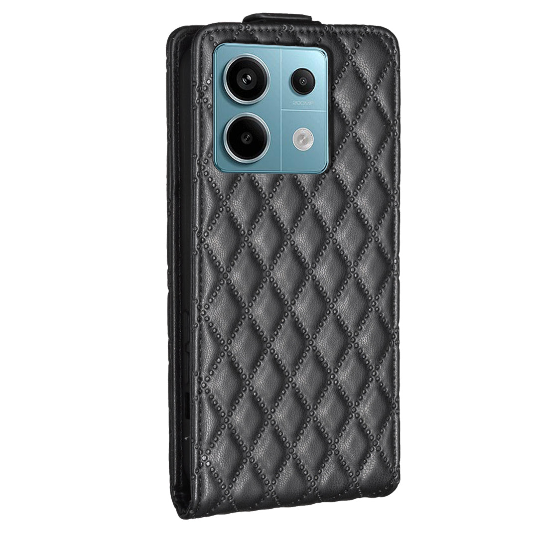 BF30 For Xiaomi Redmi Note 13 Pro 4G / Poco M6 Pro 4G Vertical Flip Case Card Slots Protective Phone Cover - Black