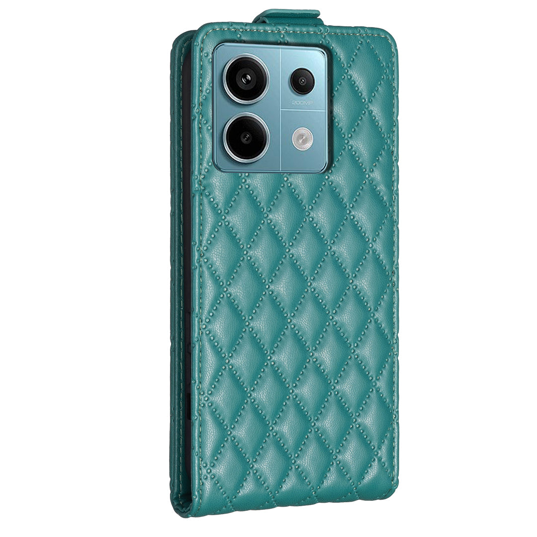 BF30 For Xiaomi Redmi Note 13 Pro 4G / Poco M6 Pro 4G Vertical Flip Case Card Slots Protective Phone Cover - Green