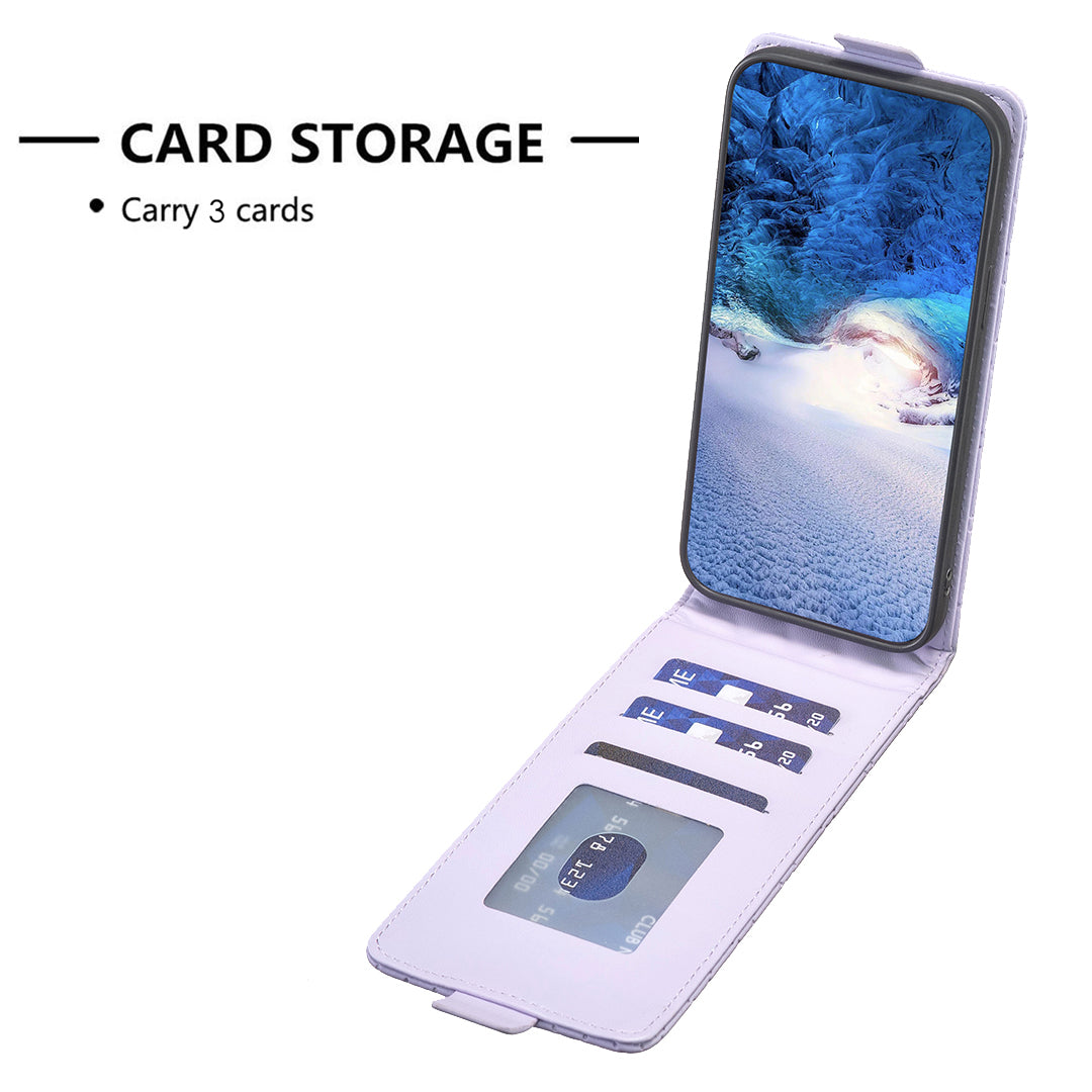 BF30 For Xiaomi Redmi Note 13 Pro 4G / Poco M6 Pro 4G Vertical Flip Case Card Slots Protective Phone Cover - Purple