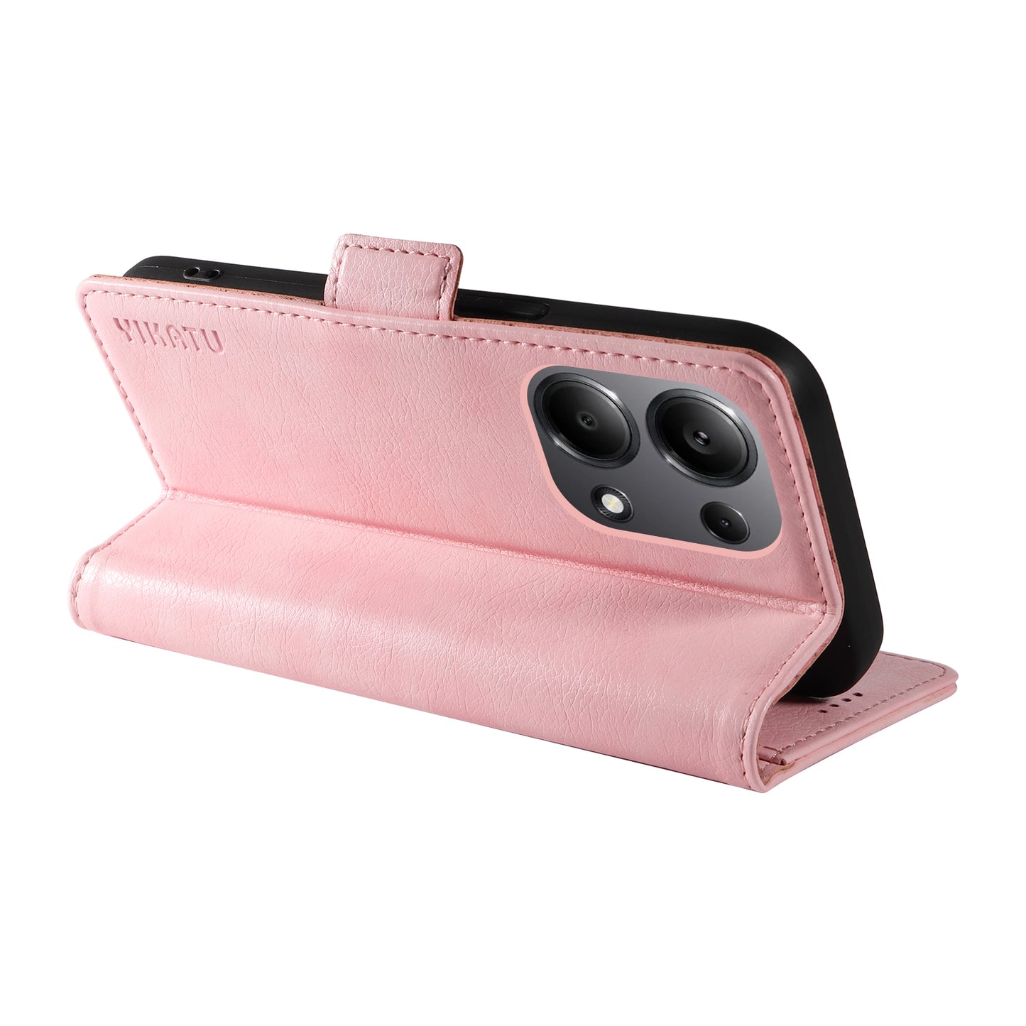 YIKATU YK-007 For Xiaomi Redmi Note 13 Pro 4G / Poco M6 Pro 4G Case Wallet Leather Phone Cover - Pink