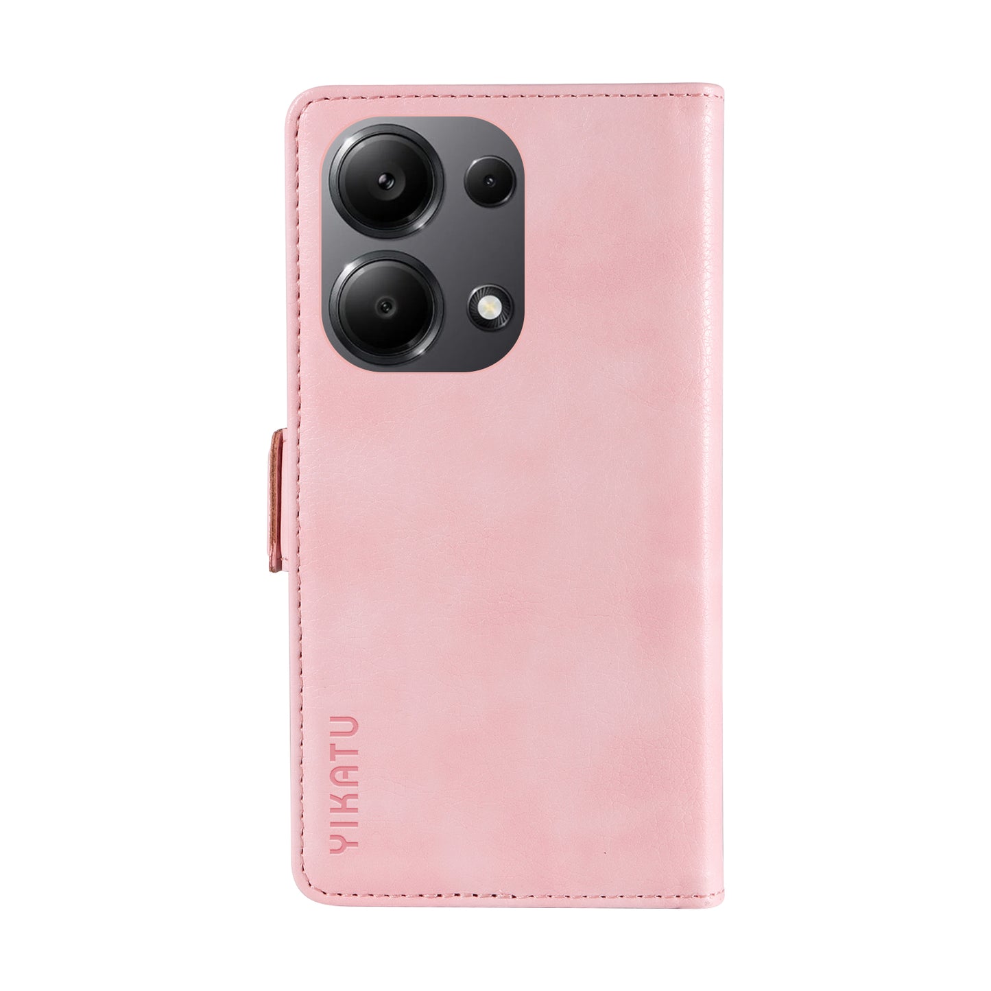 YIKATU YK-007 For Xiaomi Redmi Note 13 Pro 4G / Poco M6 Pro 4G Case Wallet Leather Phone Cover - Pink