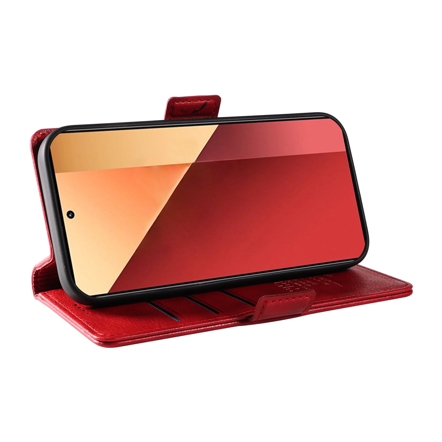 YIKATU YK-007 For Xiaomi Redmi Note 13 Pro 4G / Poco M6 Pro 4G Case Wallet Leather Phone Cover - Red