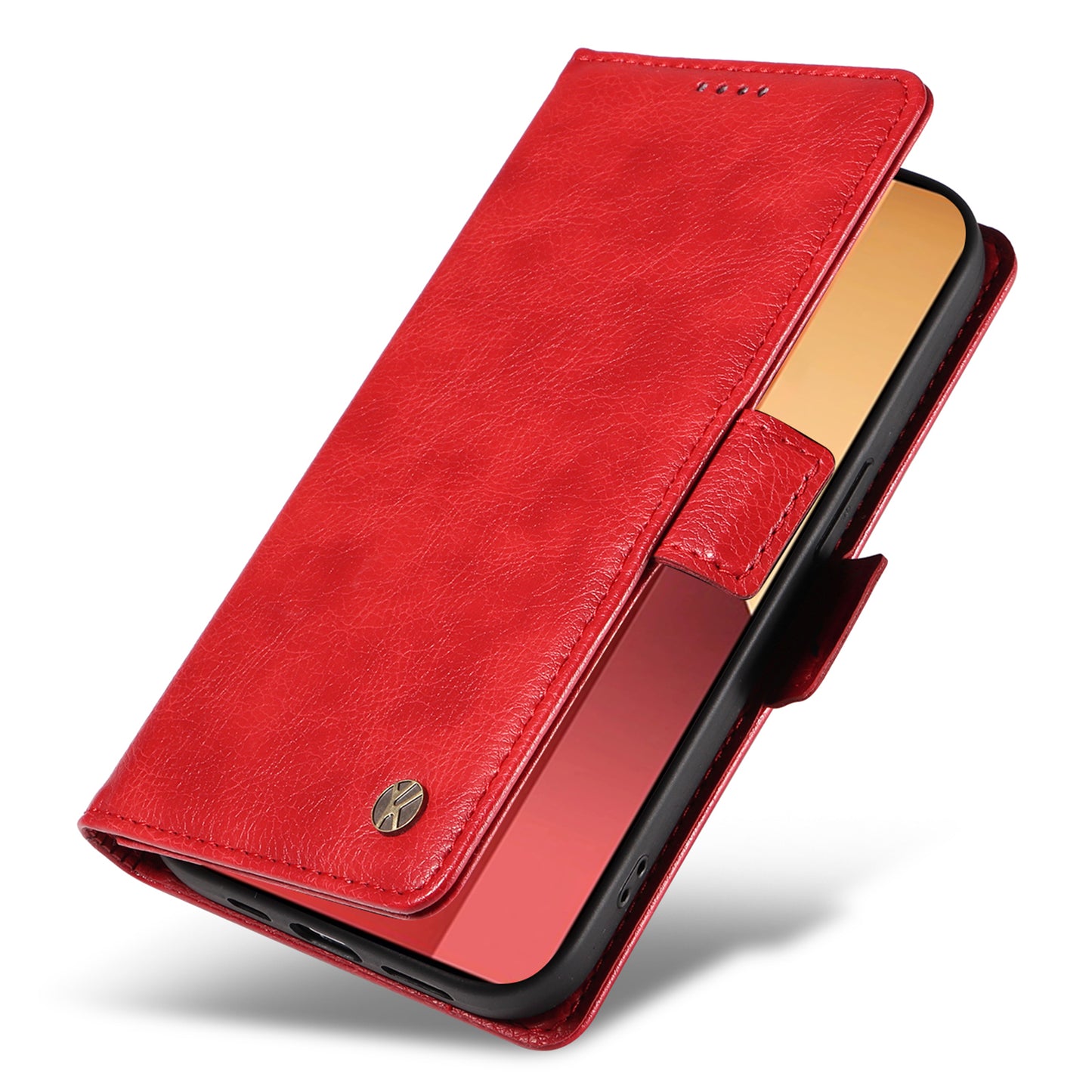 YIKATU YK-007 For Xiaomi Redmi Note 13 Pro 4G / Poco M6 Pro 4G Case Wallet Leather Phone Cover - Red