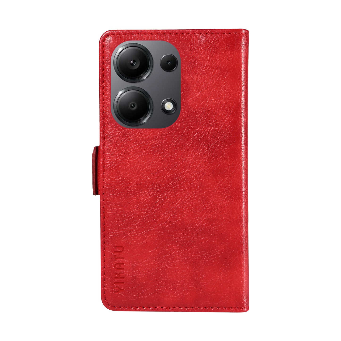 YIKATU YK-007 For Xiaomi Redmi Note 13 Pro 4G / Poco M6 Pro 4G Case Wallet Leather Phone Cover - Red