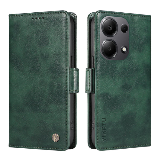 YIKATU YK-007 For Xiaomi Redmi Note 13 Pro 4G / Poco M6 Pro 4G Case Wallet Leather Phone Cover - Green