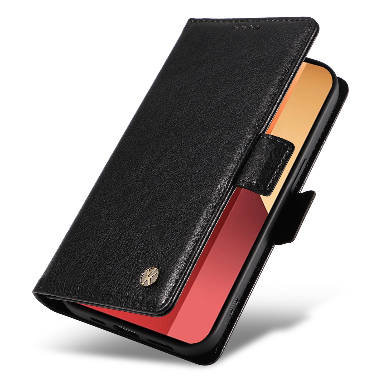 YIKATU YK-007 For Xiaomi Redmi Note 13 Pro 4G / Poco M6 Pro 4G Case Wallet Leather Phone Cover - Black