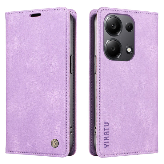 YIKATU YK-004 For Xiaomi Redmi Note 13 Pro 4G / Poco M6 Pro 4G Case Leather Skin-touch Phone Cover - Purple