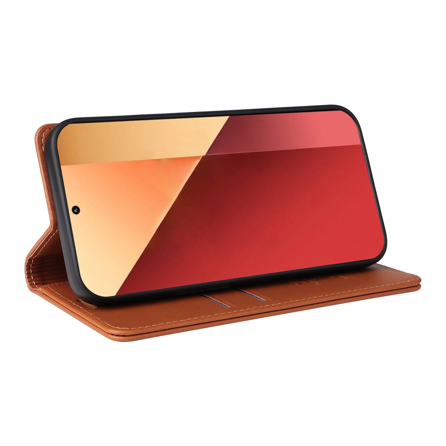 YIKATU YK-001 For Xiaomi Redmi Note 13 Pro 4G / Poco M6 Pro 4G Case Magnetic Absorption PU Leather Cover - Brown