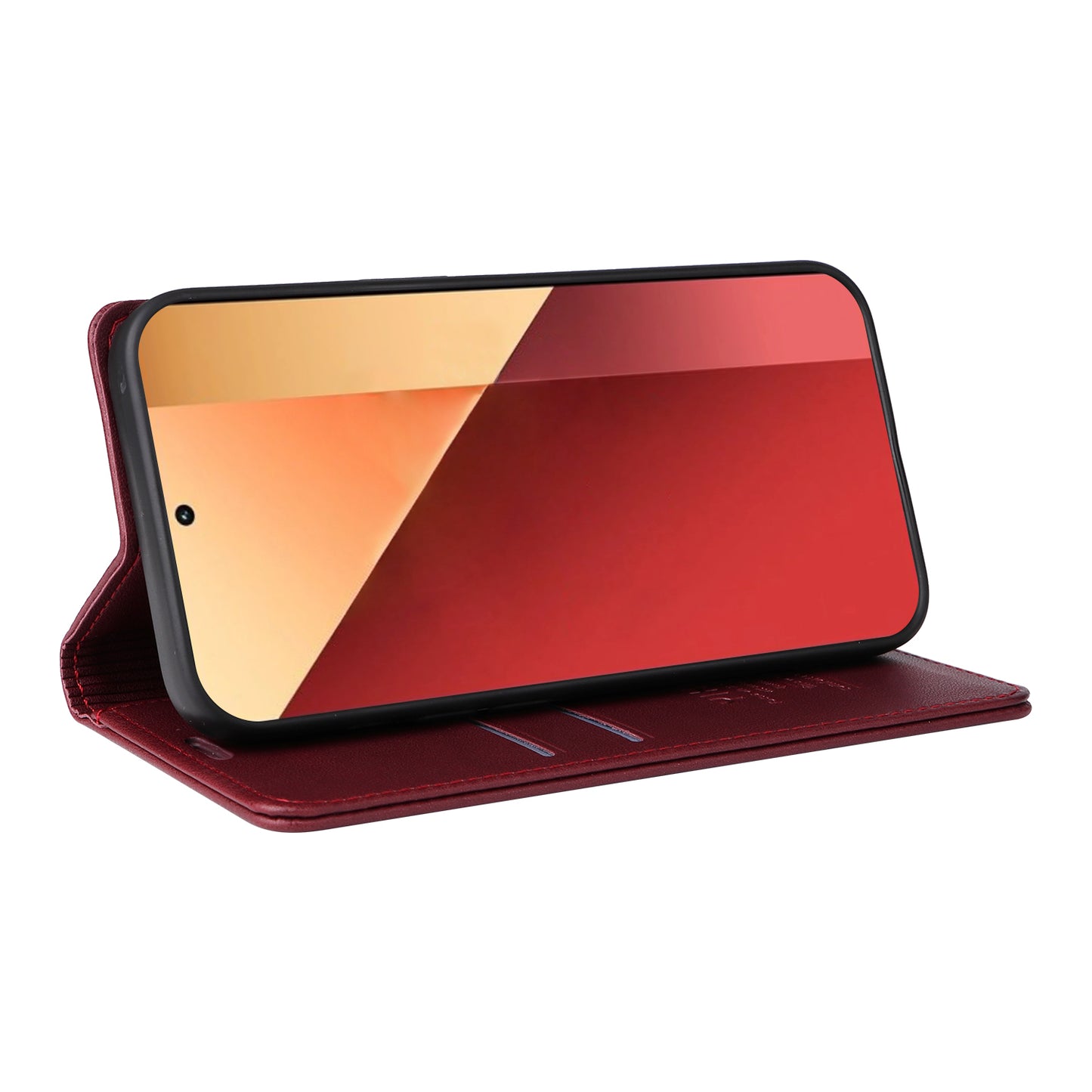 YIKATU YK-001 For Xiaomi Redmi Note 13 Pro 4G / Poco M6 Pro 4G Case Magnetic Absorption PU Leather Cover - Wine Red