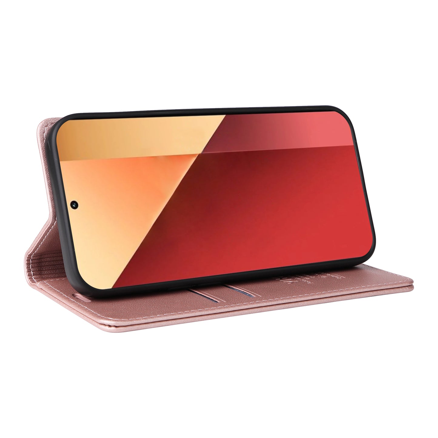 YIKATU YK-001 For Xiaomi Redmi Note 13 Pro 4G / Poco M6 Pro 4G Case Magnetic Absorption PU Leather Cover - Rose Gold