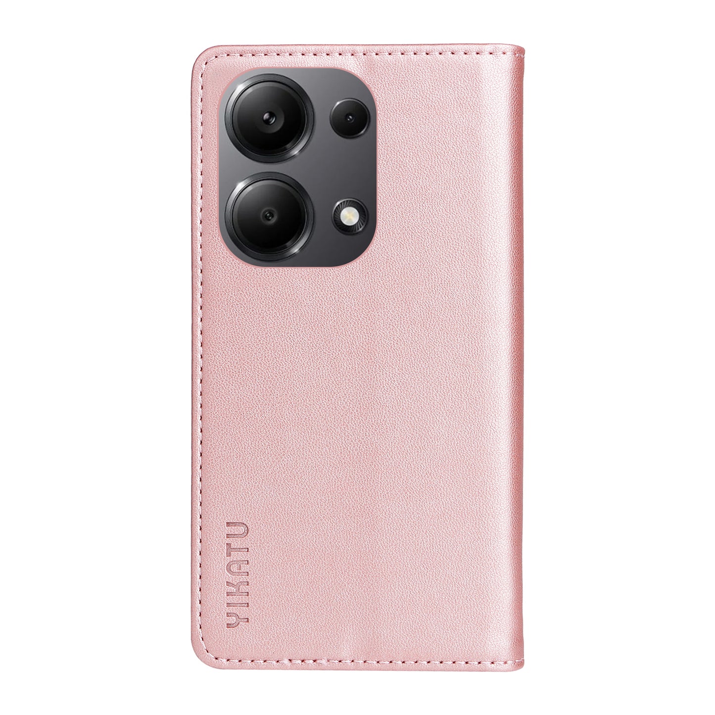 YIKATU YK-001 For Xiaomi Redmi Note 13 Pro 4G / Poco M6 Pro 4G Case Magnetic Absorption PU Leather Cover - Rose Gold