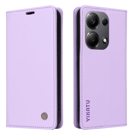 YIKATU YK-001 For Xiaomi Redmi Note 13 Pro 4G / Poco M6 Pro 4G Case Magnetic Absorption PU Leather Cover - Light Purple