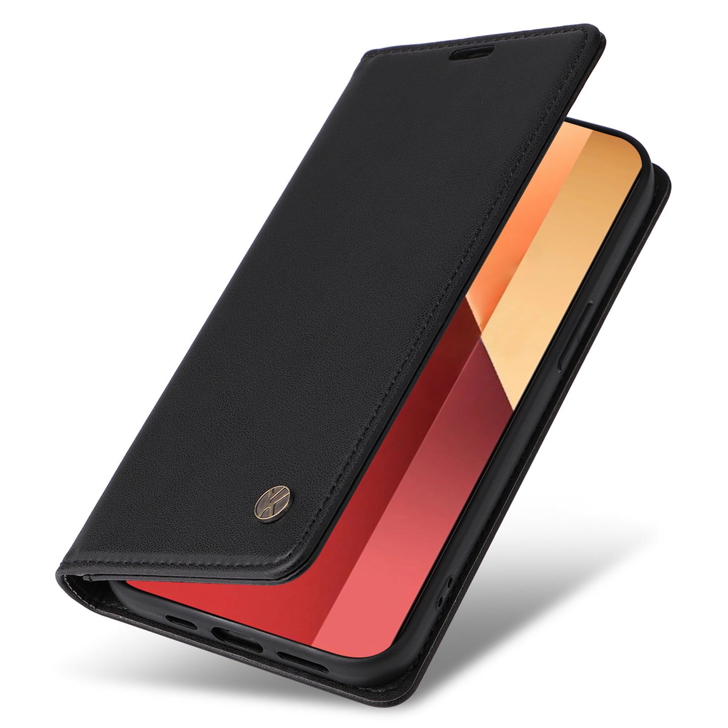 YIKATU YK-001 For Xiaomi Redmi Note 13 Pro 4G / Poco M6 Pro 4G Case Magnetic Absorption PU Leather Cover - Black