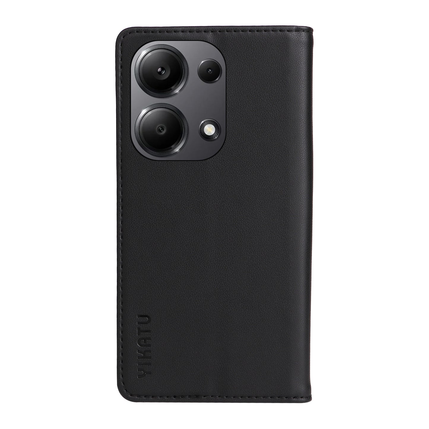 YIKATU YK-001 For Xiaomi Redmi Note 13 Pro 4G / Poco M6 Pro 4G Case Magnetic Absorption PU Leather Cover - Black