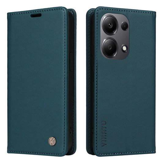 YIKATU YK-001 For Xiaomi Redmi Note 13 Pro 4G / Poco M6 Pro 4G Case Magnetic Absorption PU Leather Cover - Green
