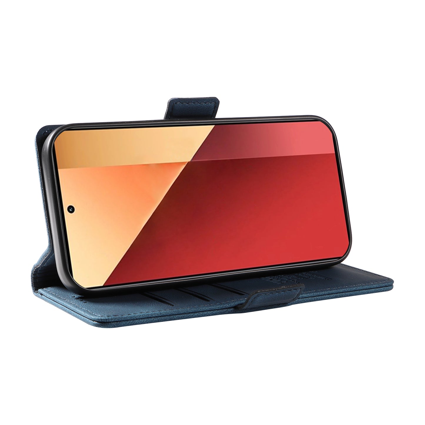 YIKATU YK-005 For Xiaomi Redmi Note 13 Pro 4G / Poco M6 Pro 4G Case Wallet Flip Phone Cover - Blue