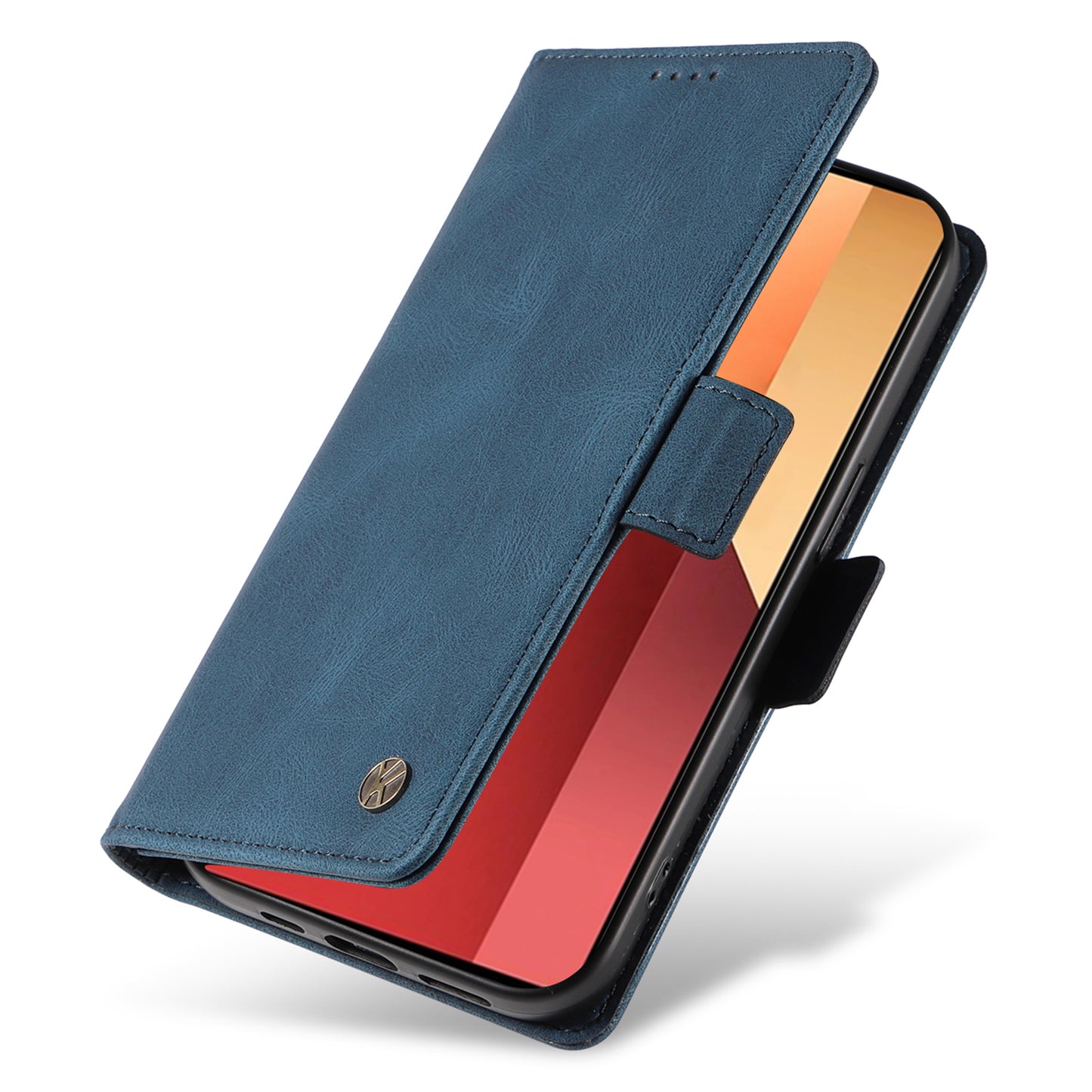 YIKATU YK-005 For Xiaomi Redmi Note 13 Pro 4G / Poco M6 Pro 4G Case Wallet Flip Phone Cover - Blue