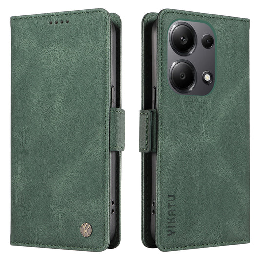 YIKATU YK-005 For Xiaomi Redmi Note 13 Pro 4G / Poco M6 Pro 4G Case Wallet Flip Phone Cover - Green