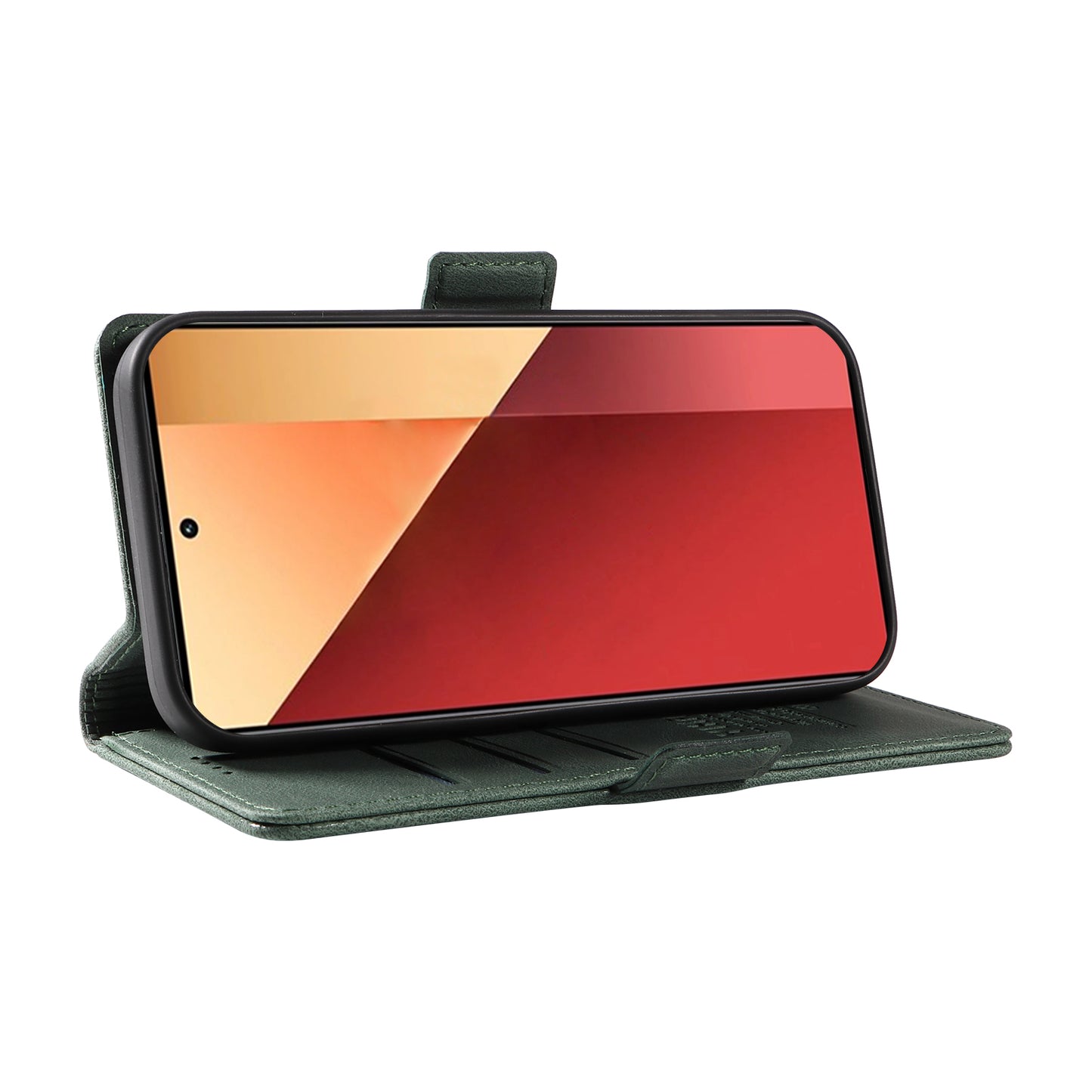 YIKATU YK-005 For Xiaomi Redmi Note 13 Pro 4G / Poco M6 Pro 4G Case Wallet Flip Phone Cover - Green