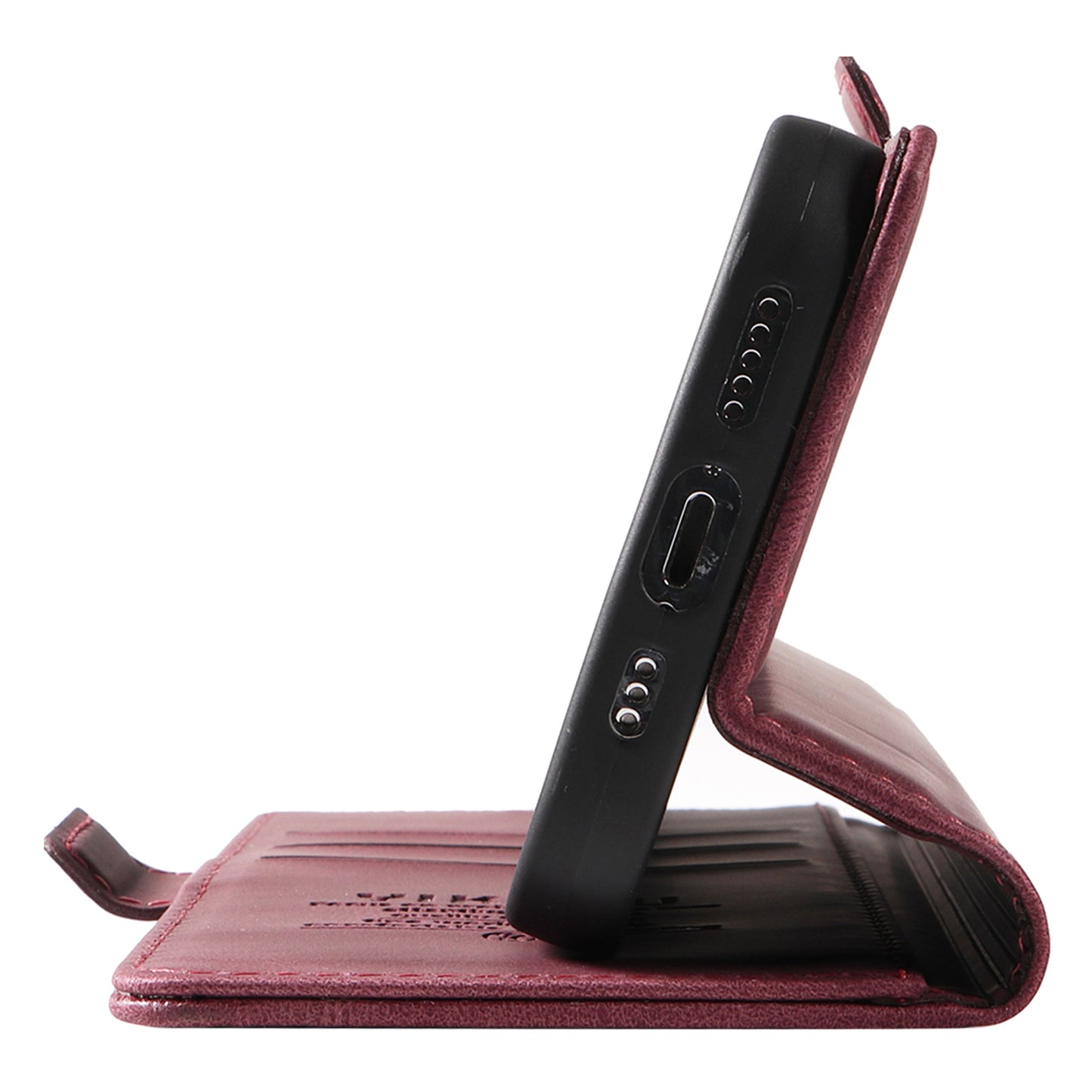 YIKATU YK-005 For Xiaomi Redmi Note 13 Pro 4G / Poco M6 Pro 4G Case Wallet Flip Phone Cover - Wine Red