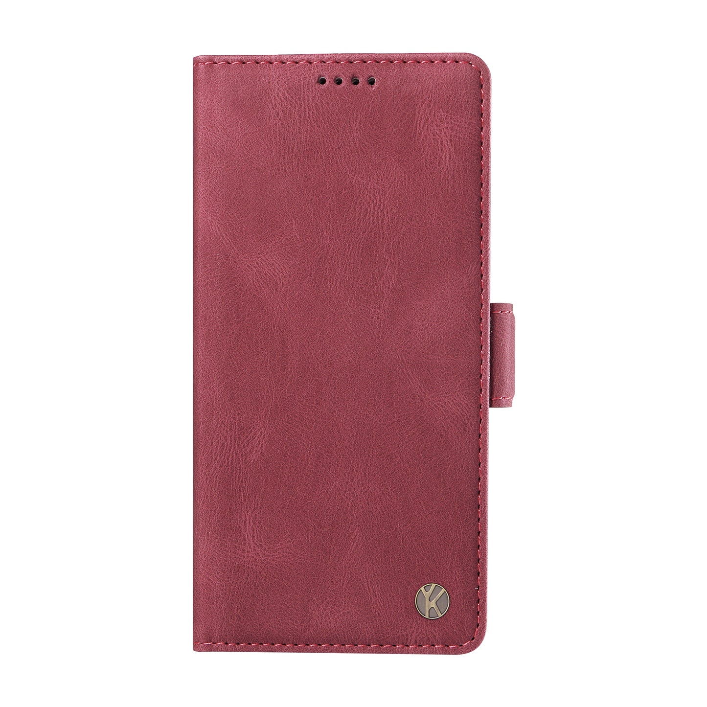 YIKATU YK-005 For Xiaomi Redmi Note 13 Pro 4G / Poco M6 Pro 4G Case Wallet Flip Phone Cover - Wine Red