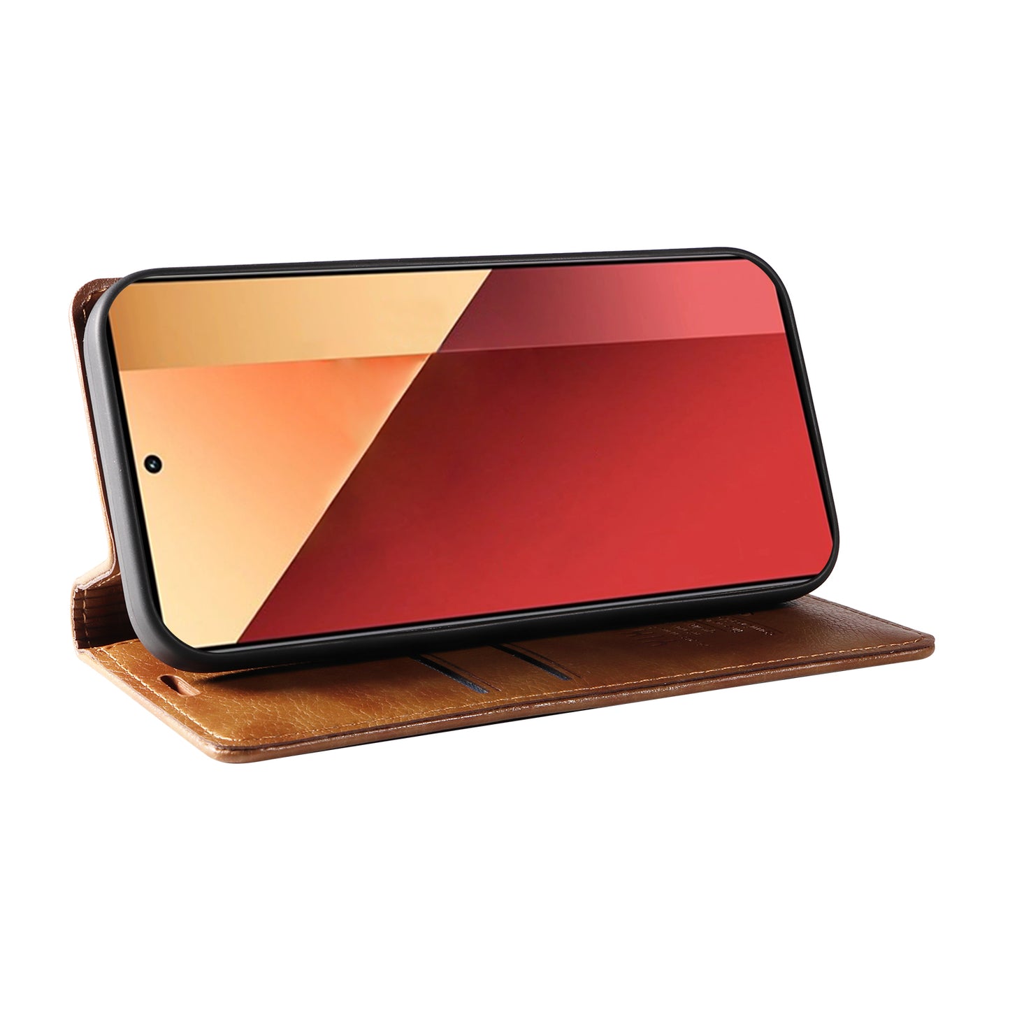 YIKATU YK-006 For Xiaomi Redmi Note 13 Pro 4G / Poco M6 Pro 4G Case Flip Wallet Phone Cover Litchi Texture - Brown