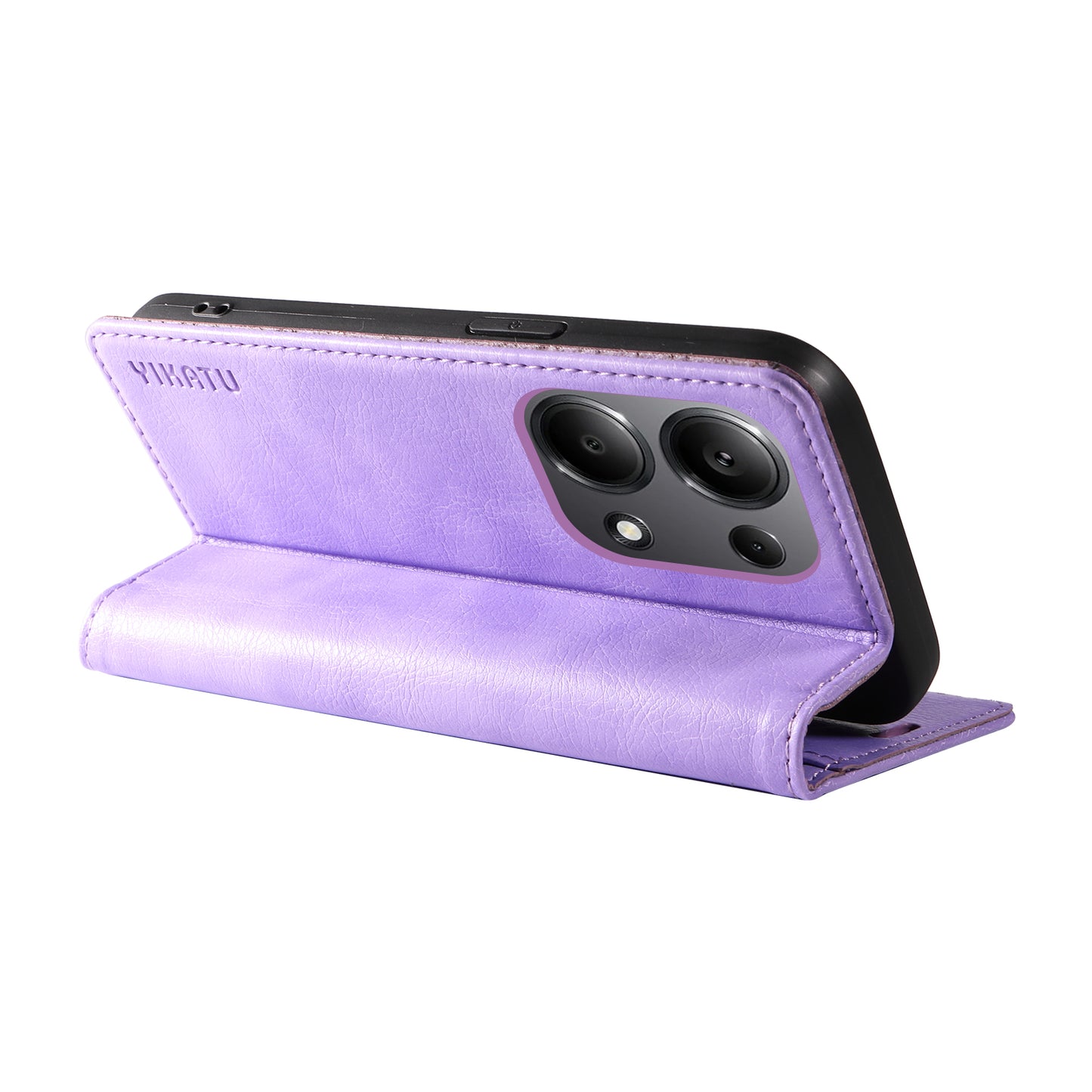 YIKATU YK-006 For Xiaomi Redmi Note 13 Pro 4G / Poco M6 Pro 4G Case Flip Wallet Phone Cover Litchi Texture - Purple