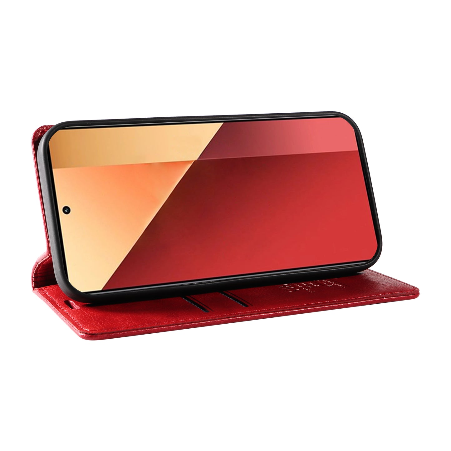 YIKATU YK-006 For Xiaomi Redmi Note 13 Pro 4G / Poco M6 Pro 4G Case Flip Wallet Phone Cover Litchi Texture - Red