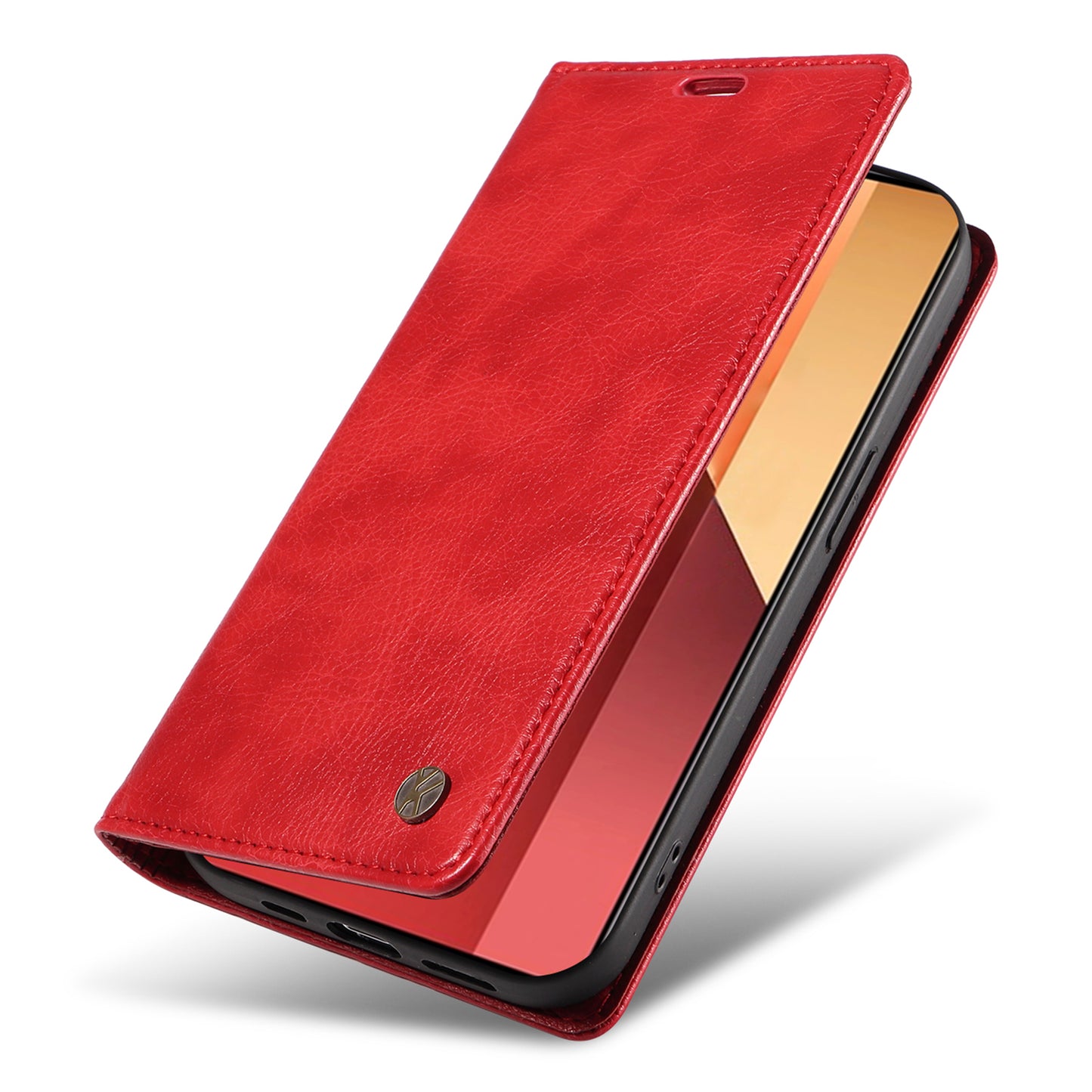 YIKATU YK-006 For Xiaomi Redmi Note 13 Pro 4G / Poco M6 Pro 4G Case Flip Wallet Phone Cover Litchi Texture - Red