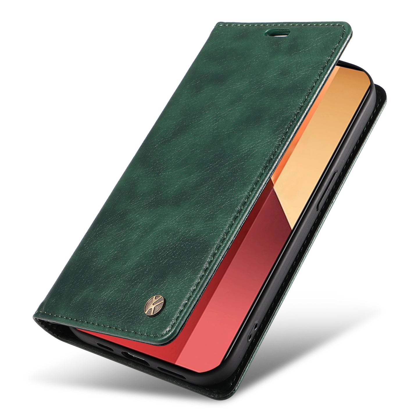 YIKATU YK-006 For Xiaomi Redmi Note 13 Pro 4G / Poco M6 Pro 4G Case Flip Wallet Phone Cover Litchi Texture - Green