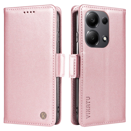 YIKATU YK-003 For Xiaomi Redmi Note 13 Pro 4G / Poco M6 Pro 4G Phone Case Stand Magnetic Protect Cover - Rose Gold