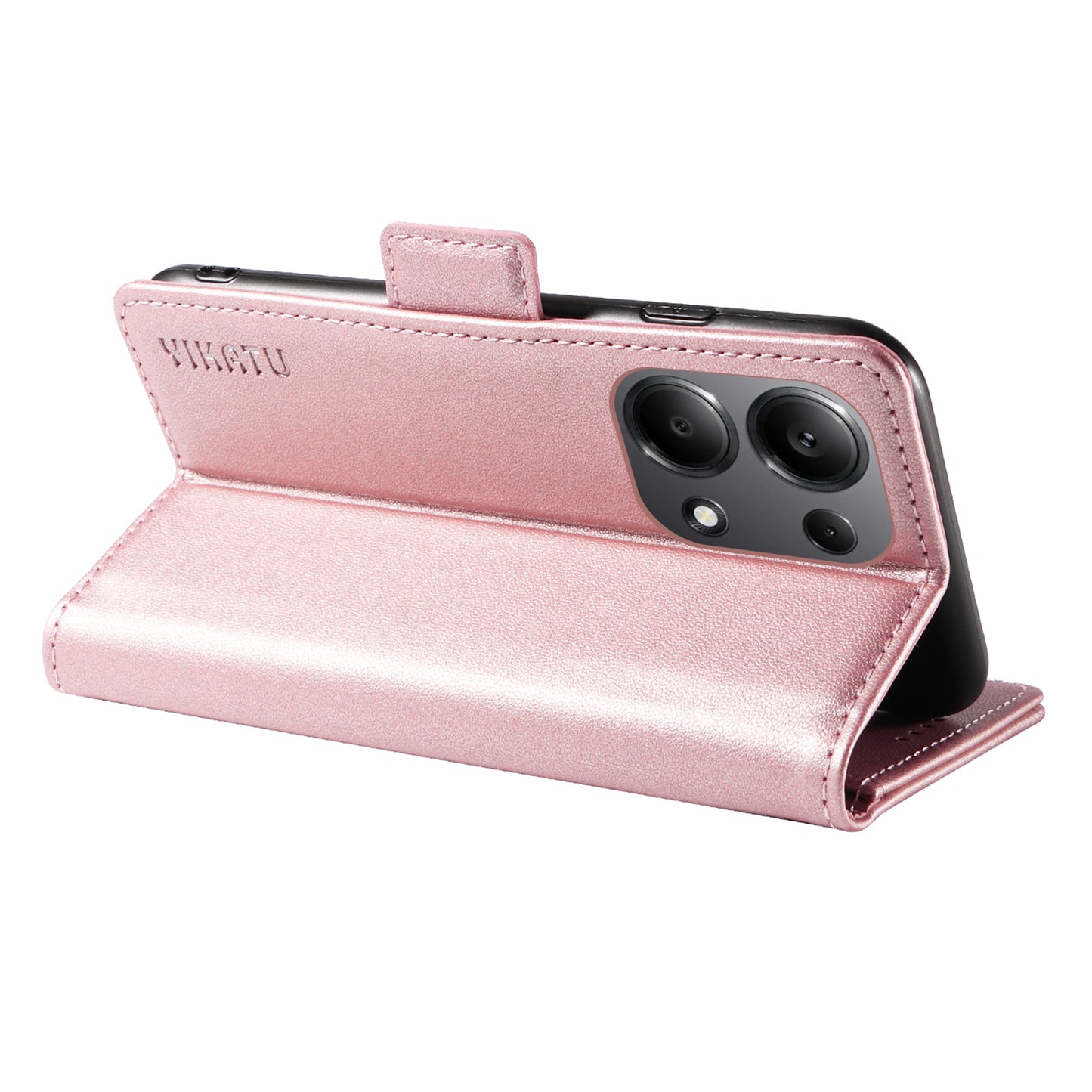 YIKATU YK-003 For Xiaomi Redmi Note 13 Pro 4G / Poco M6 Pro 4G Phone Case Stand Magnetic Protect Cover - Rose Gold