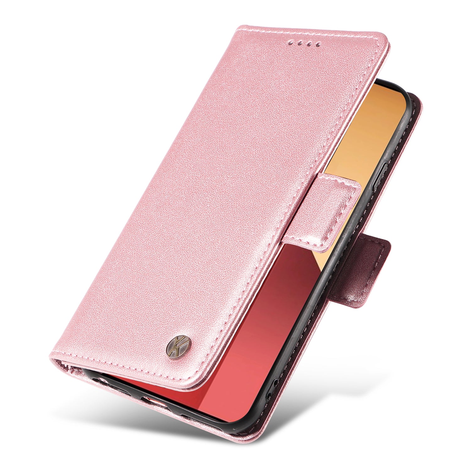 YIKATU YK-003 For Xiaomi Redmi Note 13 Pro 4G / Poco M6 Pro 4G Phone Case Stand Magnetic Protect Cover - Rose Gold