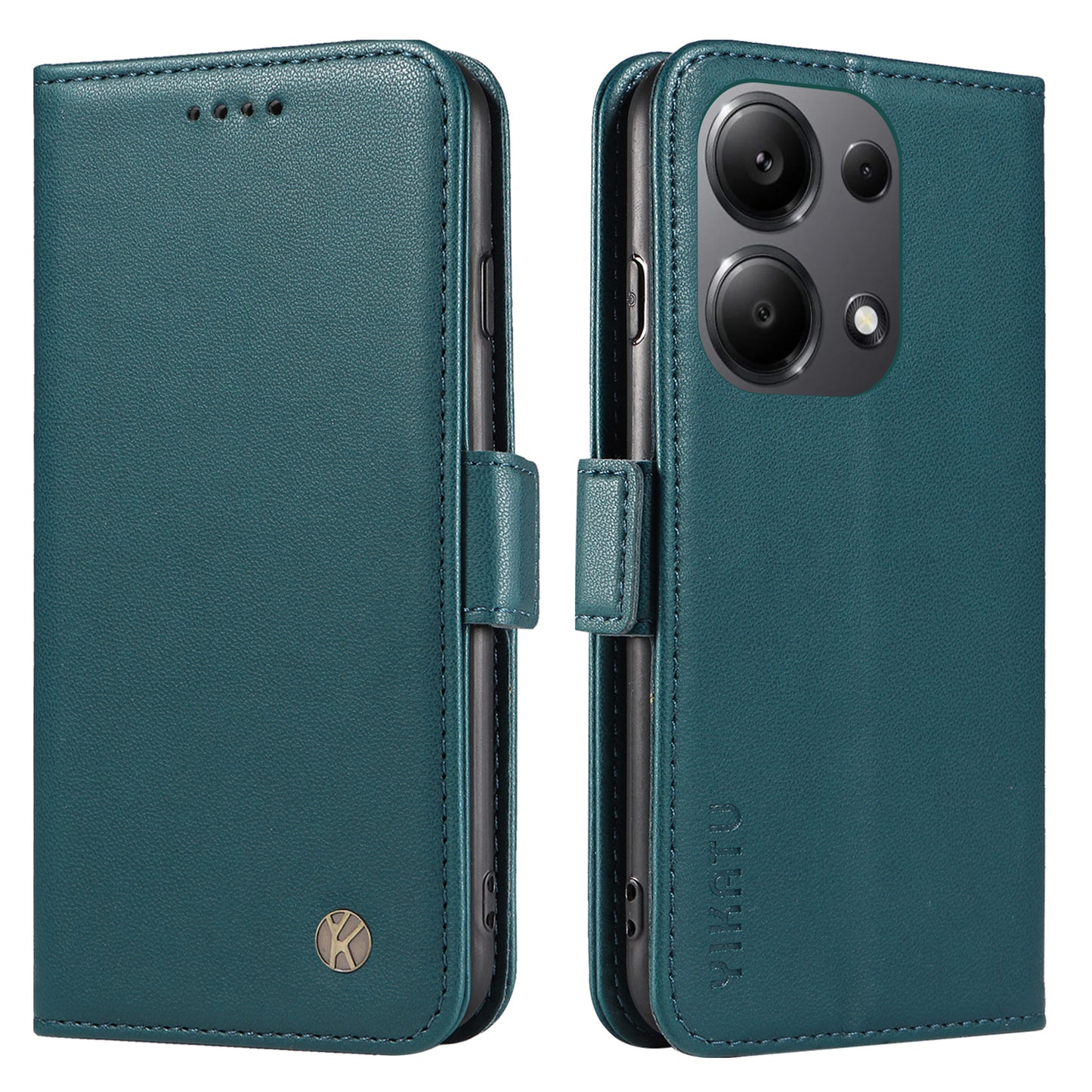YIKATU YK-003 For Xiaomi Redmi Note 13 Pro 4G / Poco M6 Pro 4G Phone Case Stand Magnetic Protect Cover - Green