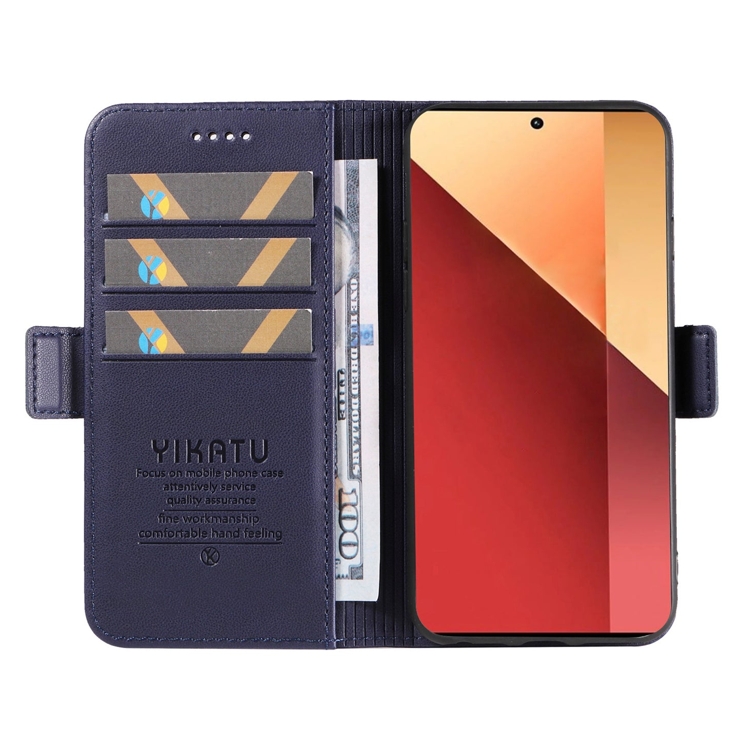 YIKATU YK-003 For Xiaomi Redmi Note 13 Pro 4G / Poco M6 Pro 4G Phone Case Stand Magnetic Protect Cover - Sapphire